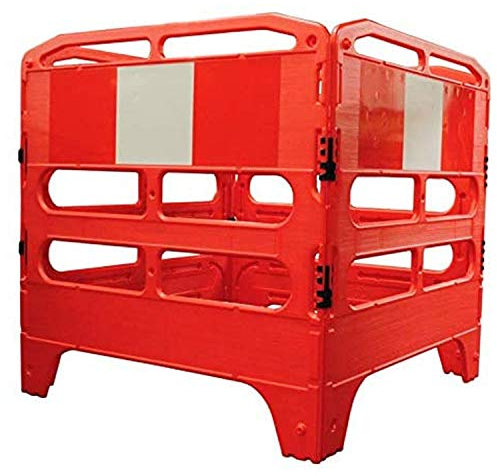 Street Solutions - 1 Metre Folding Utility Gate Barrier - 4 Piece Set - Strong and Durable - Manufactured from 100% recyclable material - Made in The U.K