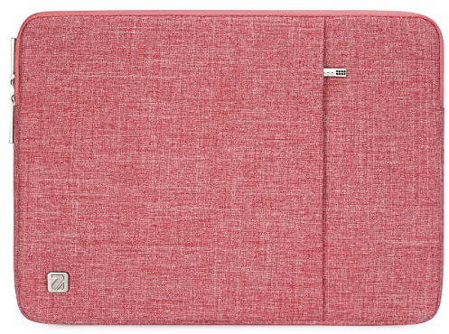 NIDOO 15.6 Pouces Housse Pochette de Protection Ordinateur Portable Sacoche Imperméable pour 15.6 Lenovo IdeaPad 530S 3 5/ThinkPad P53s E595 L590/ Swift 3/17.3 Dell XPS 17 / Precision 5750, Rouge