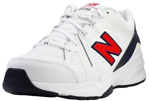 New Balance Herren 608 V5 Crosstrainer, Weiß/Rot, 43 EU