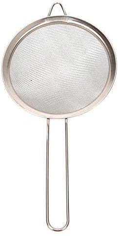 LA TALUS Stainless Steel Fine Mesh Strainer Broadside Stainless Steel Flour Sieve Oil Colander Soybean Milk Filter Home Tool with Sturdy Handle for Kitchen 10cm