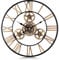 Lafocuse Industriell Gold Zahnrad Wanduhr Groß 57cm, Steampunk Lautlos Metall Quarzuhr mit 3D Romische Zahlen Vintage für Bar Wohnzimmer Schlafzimmer