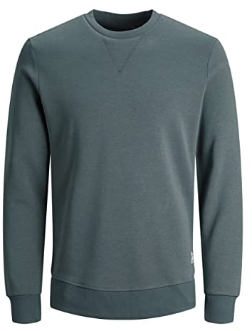 JACK & JONES - Felpa Basic da Uomo con Scollo Rotondo, Blau (Dark Slate/Reg), XXXL