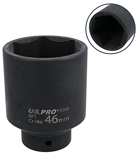 46mm 1/2 Drive Deep Metric Impact Socket 6 Sided for Ball Joints Drive Shafts