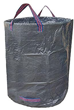 HJHIWE 3 Pack 70 Gallons Yard Waste Bags(D26.4 x H30 inch), Reusable Garden Heavy Duty Gardening Leaf Bags, Lawn Pool Leaf Waste Rubbish Plants Grass Bag with 3 Handles and Hoop, Gray.