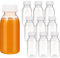 iplusmile 10 Botellas de Jugo de plástico - Recipientes de Bebida Reutilizables con Tapas de 200ML, Botella de Leche de Plástico Envases de Bebidas Transparentes para Batidos, Bebidas, Leche