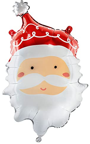 Folienballon Weihnachtsmann Luftballon Santa Deko Christmas Dekoration Weihnachten Advent Adventszeit Kindergeburtstag Folienballon Weihnachtsmann