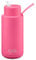 frank green Insulated Water Bottle for Cold Or Hot Drinks - 1 Litre/34oz Metal Water Bottle with Straw Lid, Ceramic Insulated, Stainless Steel, Triple Wall Vacuum - Neon Pink by frank green