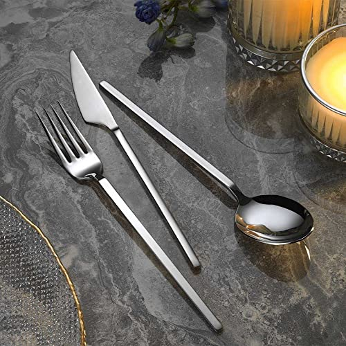 Juego de Cubiertos Fecra Elif 84 Piezas – Cubiertos para Cena - Sencillos y Elegantes – 12 Personas