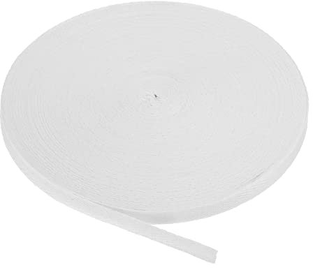 PATIKIL Baumwollband Baumwolle Gurtband 10mm x 45m, Schrägband Baumwoll Nahtband Köperband Saumband Einfassband Stoffband Webband zum Nähen für DIY Basteln Stricken Verpackungen, Weiß