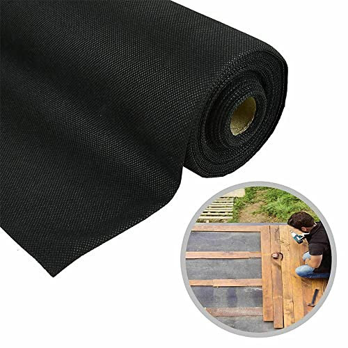 CHALKE Robuster Mulch, 1,5 X 1/1 X 20 Meter, Atmungsaktive Membran, Unkrautbekämpfung, Boden-Unkrautbarriere, Stoff, Landwirtschaft, Gewächshaus, Garten, Landschaft, Schwarz (Color : 1.5 X 1 Meter)