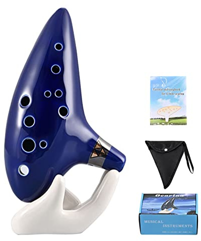 AIMEIS Ocarina 12 Hole Alto C Ceramic Ocarinas with Songbook Bag Display Stand,Musical Instrument for Beginner (Songs From the Legend of Zelda)