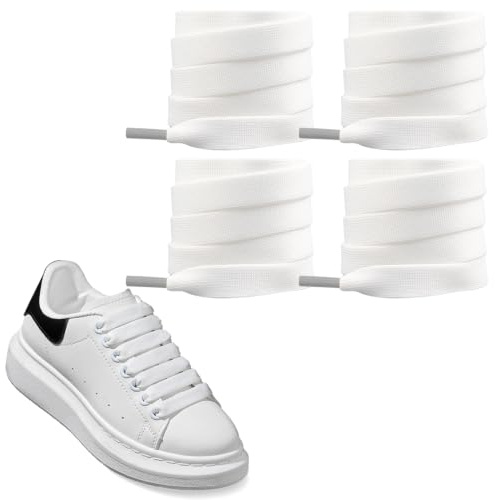 UamGlsob 2 paia Lacci Piatti da 12 mm per scarpe Alexander McQueen | Laccio di Ricambio Grossi e Spessi per Sneakers Sportive