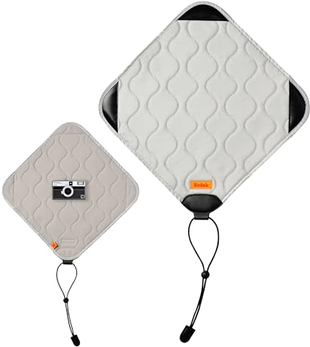 KODAK Camera Protective Wrap - Size M 31x31cm, Water-Resistant, Anti-Scratching & Dust-Free Cloth for Mirrorless, Compact Cameras & Prime Lenses (Light Grey) [ONE item]