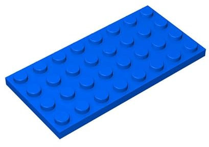 Classic Building Plate 4x8, 50 Piece Blue Bulk Plates, Compatible with Lego Parts and Pieces 3035, Compatible with All Major Brick Brands(Colour: Blue)