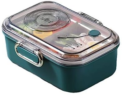 ZEHOYIC Retro Edelstahl Lunchbox,Grammophon Bento Box, Entworfen für Studenten und Büroangestellte, Die Eine Robuste und Langlebige Lunchbox aus Edelstahl Suchen,19 * 14.5 * 7.6cm (Grün)