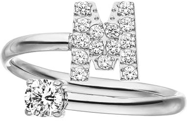 Purelei® Buchstaben Ring M – Damenring aus langlebigem Edelstahl – Wasserfeste Ringe – Verstellbare Ringe von Größe 50 bis 60 – Modeschmuck für deinen individuellen Look