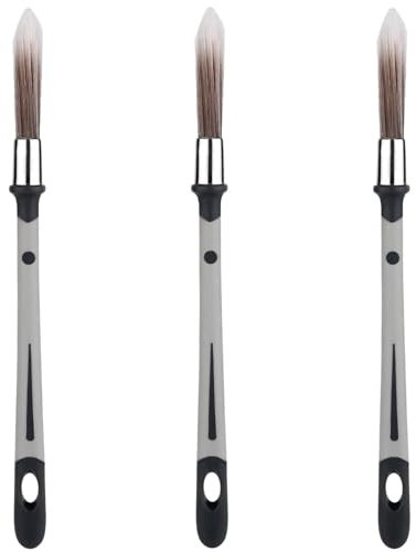 3 Pinceaux pour Peinture Murale, Petit Pinceau de Retouche, Pinceaux de Détail, Ensemble de Petits Pinceaux, Petits Pinceaux pour La Décoration, Pinceaux pour Peindre Les Murs