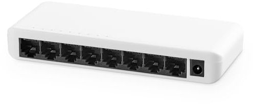 YuLinca Gigabit Ethernet Switch a 8 Porte 100/1000 Mbps - Desktop Non Gestito e Montaggio a Parete - Hub Splitter Ethernet Mini in Plastica per Casa e Ufficio