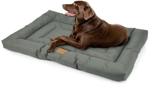 MERSJO Hochwertiges Hundebett für Kleines und Mittelgroße Hunde, Maximaler Liegekomfort, 100% Oxford-Gewebe mit PVC-Beschichtung, Äußerst Bequem, Dog Bed, Kratz- und Schmutzabweisend, Grau, 76x46 cm