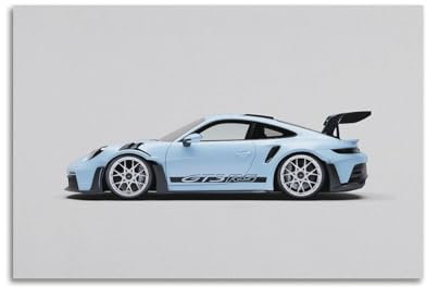 NIZIEE Supercar Poster 911 GT3 RS 992, Babyblau, Rennsportwagen, dekoratives Gemälde, Leinwand, Poster, 50 x 75 cm