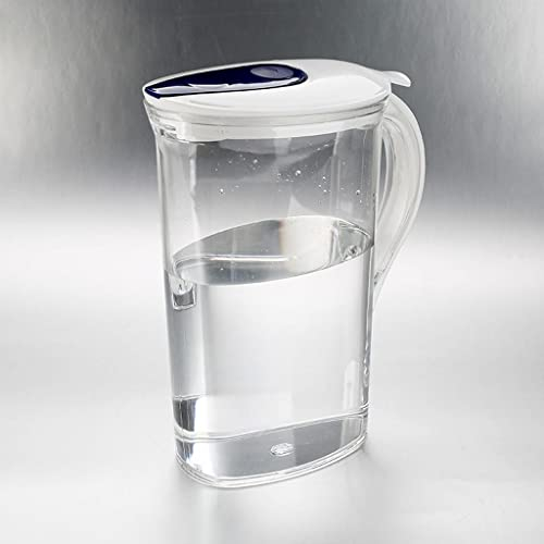 Jarra de plástico transparente de 78 onzas con tapa, 2.1 L, jarra hermética para bebidas frías y calientes, perfecta para picnics, barbacoas y fiestas, gran capacidad, material duradero, grado de