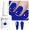 Vishine Sapphire Blue Gel Nail Polish, 1Pcs 8ml Sapphire Blue Gel Polish Blue Color Nail Polish Gel High Gloss Soak Off U V Gel Nail French Nail Manicure Salon DIY L248