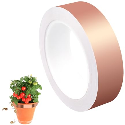 Kupferband Gegen Schnecken, 30mmx20m Schneckenschutz Kupferband für Hochbeet Pflanzen, Schneckenabwehr, Kupferband Selbstklebend Schneckenabwehr Kupfer Schneckenband Schneckenfalle Anti Schnecken
