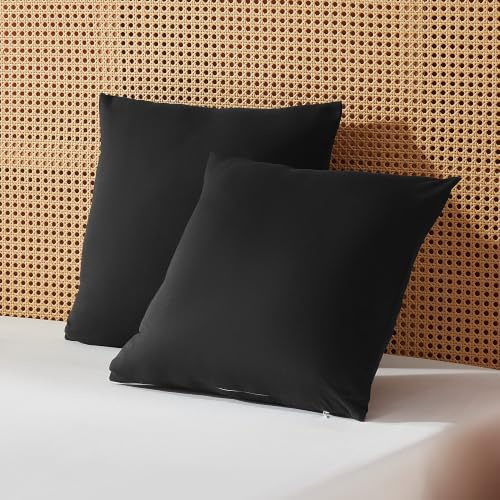 Sonive Kissenbezug 40x40, Kopfkissenbezug 40x40cm 2er Set, Schwarz