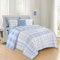 Elegant Comfort 8-teiliges Lodge Plaid Wende-Bettwäsche-Set – seidig weiches Komplett-Set beinhaltet Bettlaken-Set mit doppelseitigen Aufbewahrungstaschen, King/Cal King Size, Aqua
