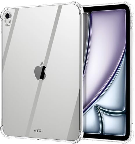 Clear for iPad Air 11 (M3 2025 / M2 2024) iPad Air 4 & 5 10.9 Inch (2020/2022) Case, Case with Four Soft TPU Reinforced Corner,Soft TPU Bumper Transparent Back Cover, Anti-Scratch, Clear