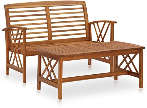 Buzaza 2-TLG. Garten-Lounge-Set Massivholz Akazie Garten Sitzgruppe GartenmöBel Lounge Furniture LoungemöBel Terrasse