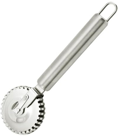 Dough Wheel Cutter - Dough Cutter Wheel | Stainless Steel Dumpling Cutter Wheel with Roller | Non Corrosive Baking Tools, Ribbed Kitchen Cutter for Pizza and Dumplings