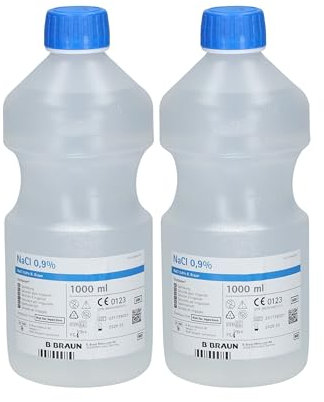 B-BRAUN | Sérum Physiologique | Fluidifie et Humidifie les Muqueuses Nasales | Élimines les Sécrétons | Permet le Rinçage & Le Traitement des Plaies | Hydratation des Bandages | Lot de 2x1L