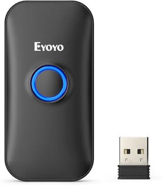 Eyoyo 3-in-1 Mini 1D Bluetooth Barcode Scanner, Bluetooth & USB Wired & 2.4G Wireless Barcode Reader Portable Bar Code Scanning Work with Android, Windows, iOS, Tablets or Computers