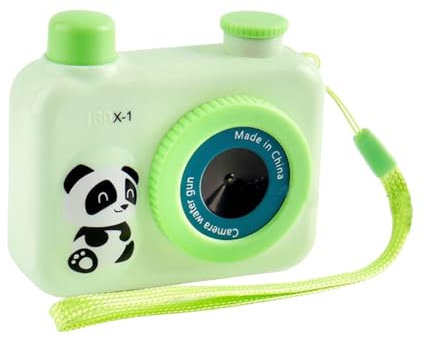 Kamera für Kleinkinder im Alter von 3 bis 5 Jahren, ABS, süßes Panda-Cartoon-Wassersprühspielzeug, Schwimmbad und Wasserspiele im Freien für Pool, Garten oder Strand HYw740 (Green, 7.5x2.8x6.7cm)