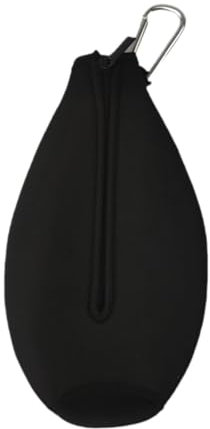 Folpus Custodia per borraccia in neoprene morbido e leggero, per bottiglie d'acqua in vetro con isolamento termico, per bottiglie in vetro di cristallo, Nero