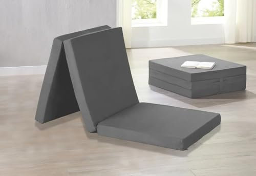 Home Oase Gästematratze 195x65x8 cm – Faltmatratze & Klappmatratze für Gäste, Camping, Reisen – Platzsparend, bequem, tragbar – Mit abnehmbarem und waschbarem Bezug