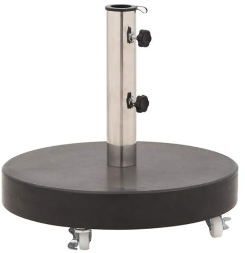 HOMTAKIE Socle de Parasol Granite 30 kg Rond Noir