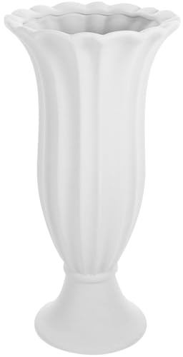 TOYANDONA Jarrón Cementerio Cerámico Romanesco Grande Florero Estable para Tumbas y Jardines Decoración Memorial para Flores Artificiales y Naturales