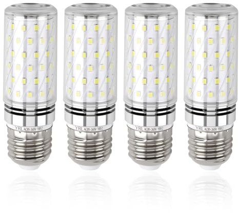 Dewlawn Ampoule LED E27 Blanc Froid 6000K 600LM, 16W Ampoules LED Équivalent 100-120W Lampe Halogène Lampe Gros Culot à vis E27 Maïs LED Lumiere 360° pour Lustre AC 220-240V Non Dimmable, Lot de 4