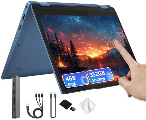 Lenovo IdeaPad Flex 3i Chromebook 12,2 Écran tactile 2K Ordinateur portable 2 en 1, processeur Intel N100, 4 Go LPDDR5, 352 Go de stockage (64 Go eMMC et station d'accueil 288 Go), carte graphique