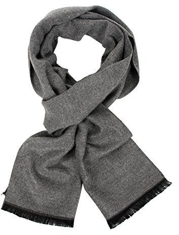 sy soul young Herren Herbst Baumwolle kariert Schal- Winter Jungen Warm Lange Scarf mit Luxuriöse eschenkbox(Grau)
