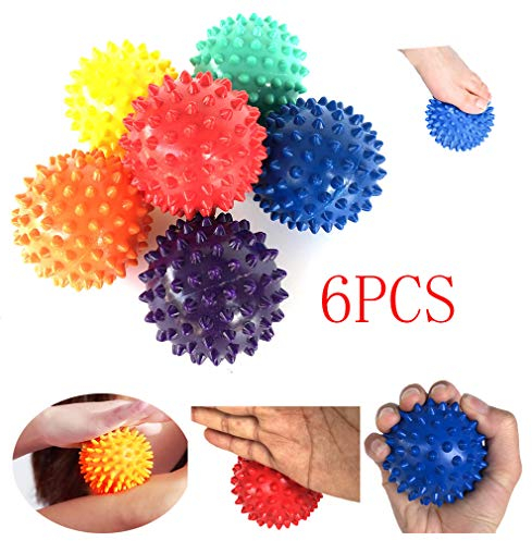 Boules de massage,Balles de Massage à Picots et balles Lacrosse - relâchement myofascial et Traitement des Trigger Points,Bras,le cou,musculaire Boule Massage-6pcs