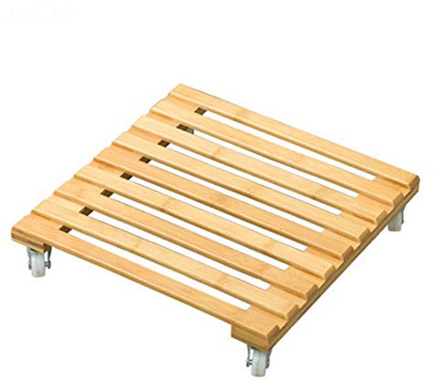 Pflanzenroller Blumenroller Transportroller, Morbuy Untersetzer Rollbrett Kübelroller Pflanzenwagen aus Holz (9.8 x 9.8 inch)