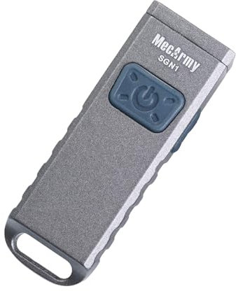MecArmy SGN1 Mini USB Rechargeable Keychain EDC Flahlight, XP-G2 S5 LED with 530 Lumens, Four Lighting Modes Plus One Strobe Zinc Alloy EDC Keychain Light for Everyday Carry (Gray)