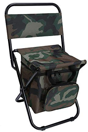 LEADALLWAY Fishing Chair Foldable Fishing Stool,Camouflage