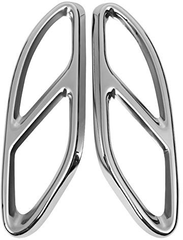 iSpchen 1 Paar Auto Auspuffblende Kfz-Auspuff Auspuffschall Auspuffendrohr Abdeckungen Edelstahl Endschalldämpfer Verkleidung Auto Schalldämpfer für 2019-2020 CLA C118 W118 Dekoration Zubehör Silber