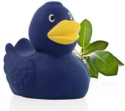 Schnabels Naturkautschuk-Ente (blau) - Ente aus nachwachsenden und natürlichen Rohstoff - nachhaltiges Geschenk für Baby Kinder Freunde - Spielzeug Quietsche-Ente Deko Badewanne
