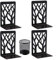 Book Ends, Bookends Heavy Duty, Aileese Book End Holder for Shelves, Metal Bookend (Black 2 Pair) for School and Office, Decorative Tree Unique Design Book Stopper for Gift, Book Binder and Dividers