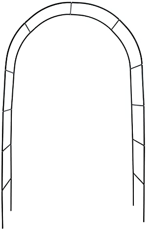 YOGANHJAT Rosenbogen Metall Gartentor Rankhilfe für Kletterpflanzen Gartenbogen, Wetterfest Pergola Rankgitter Spalier Tor Rosen Bogen inkl 2 Pflanzkübel Grün,Grün,Without Planters